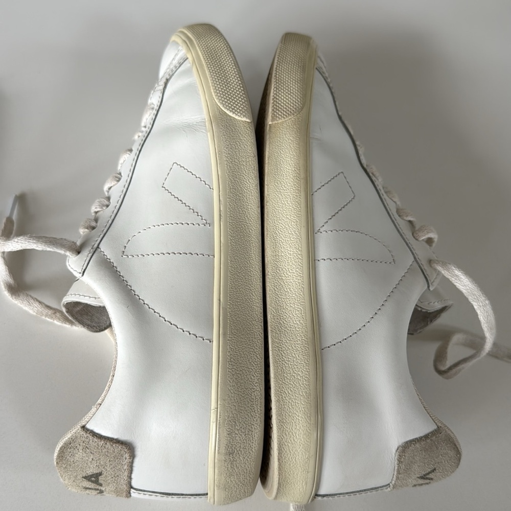 VEJA Esplar Leather Logo Sneakers in White Color  Womens Size 7 - Picture 8 of 16